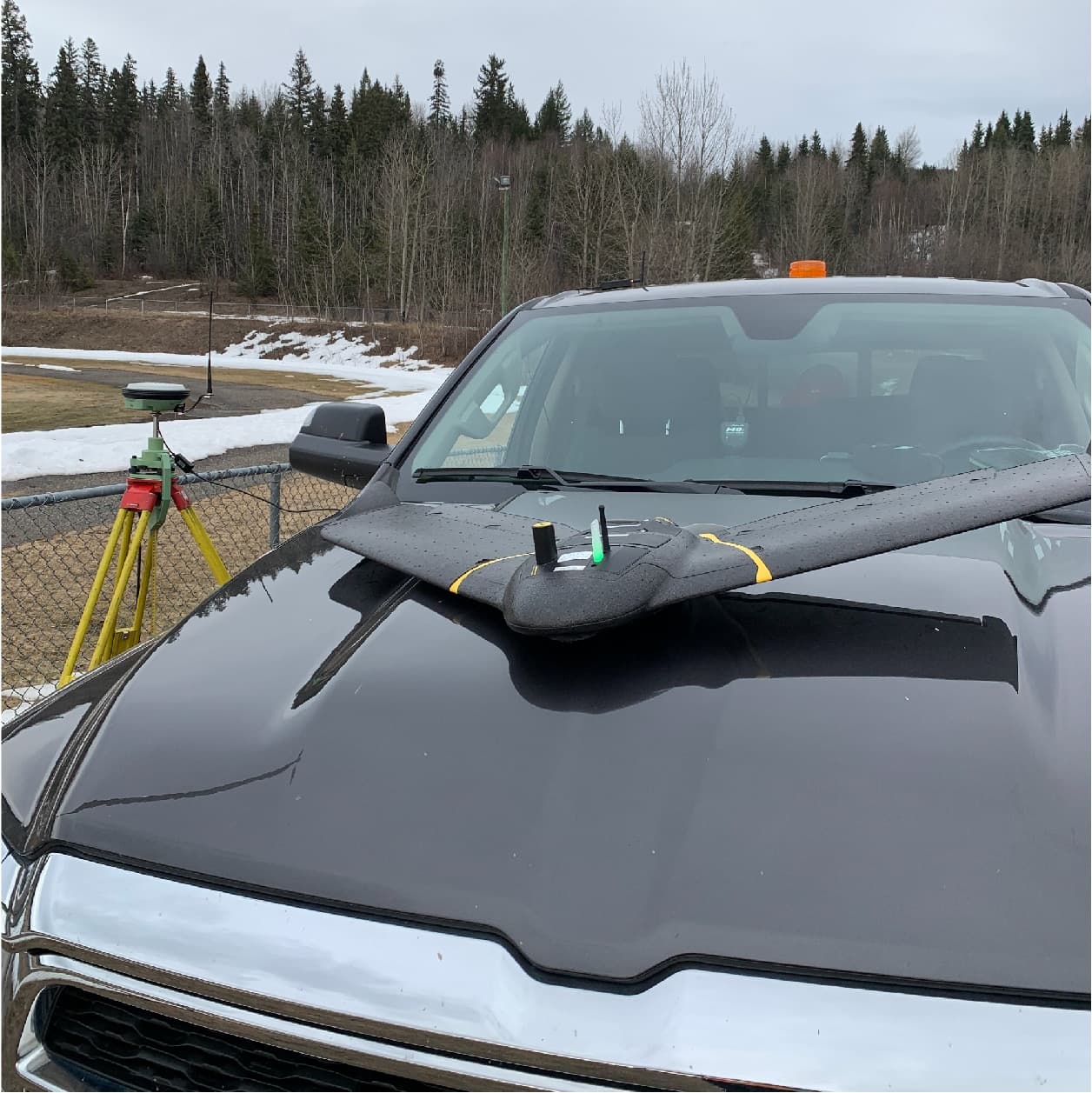 UAV staged for an aerial survey flight