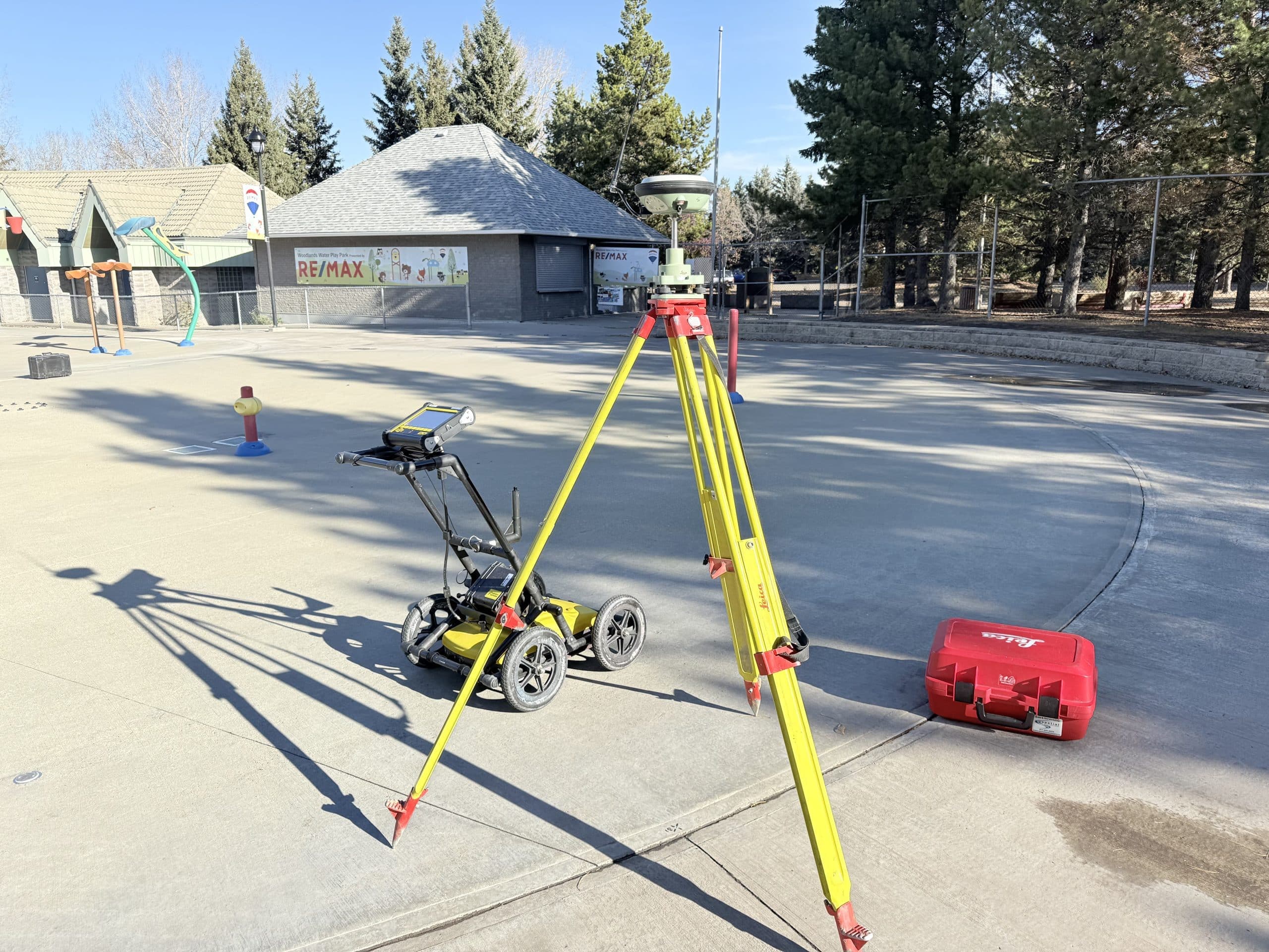 GPR and GNSS equipment working a Prince George site