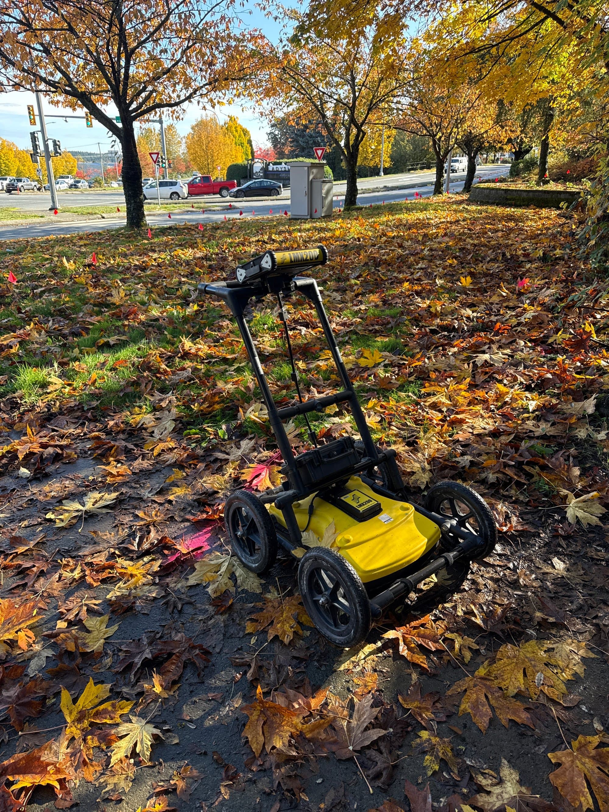 GPR cart on an autumn boulevard