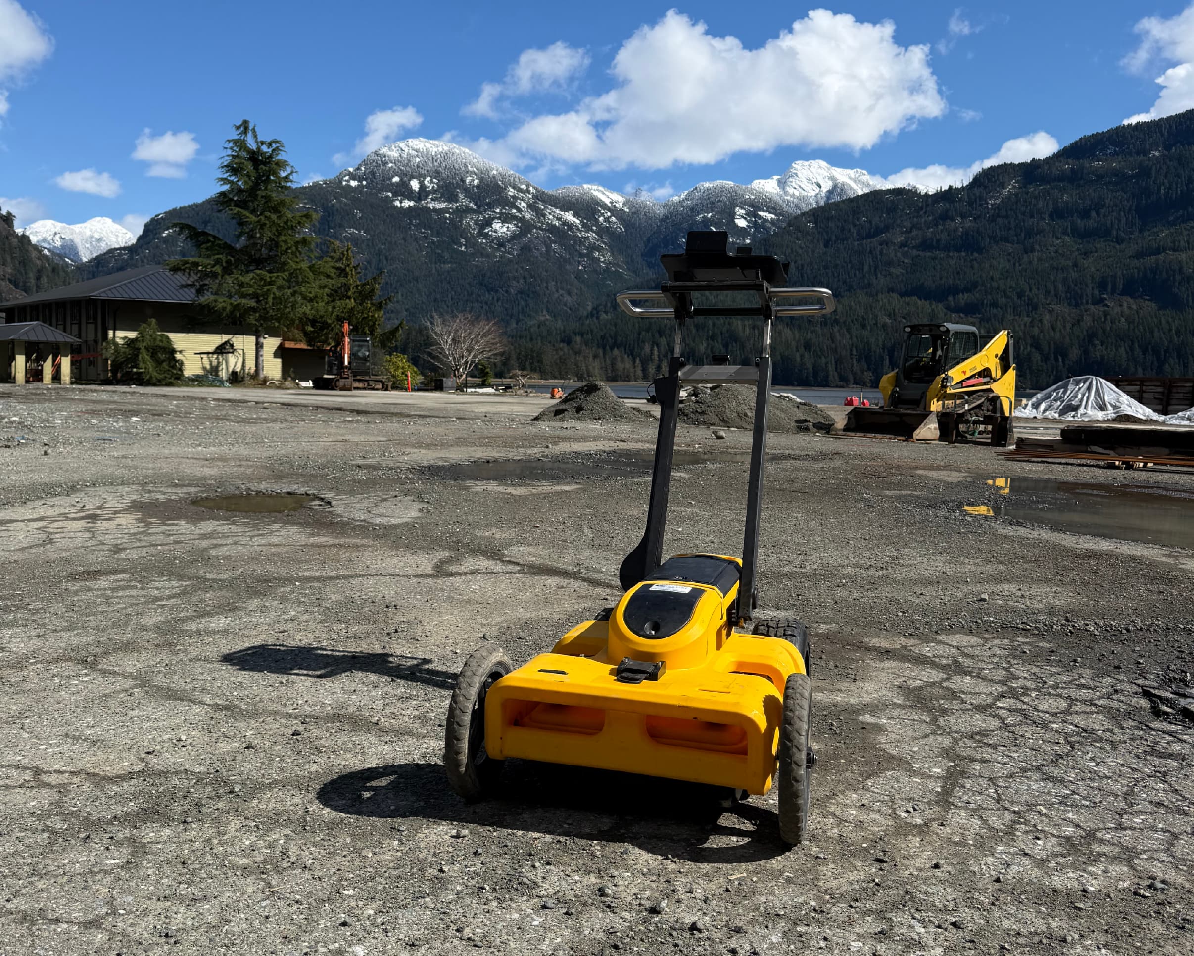 Leica DSX ground-penetrating radar scanning a construction site in BC