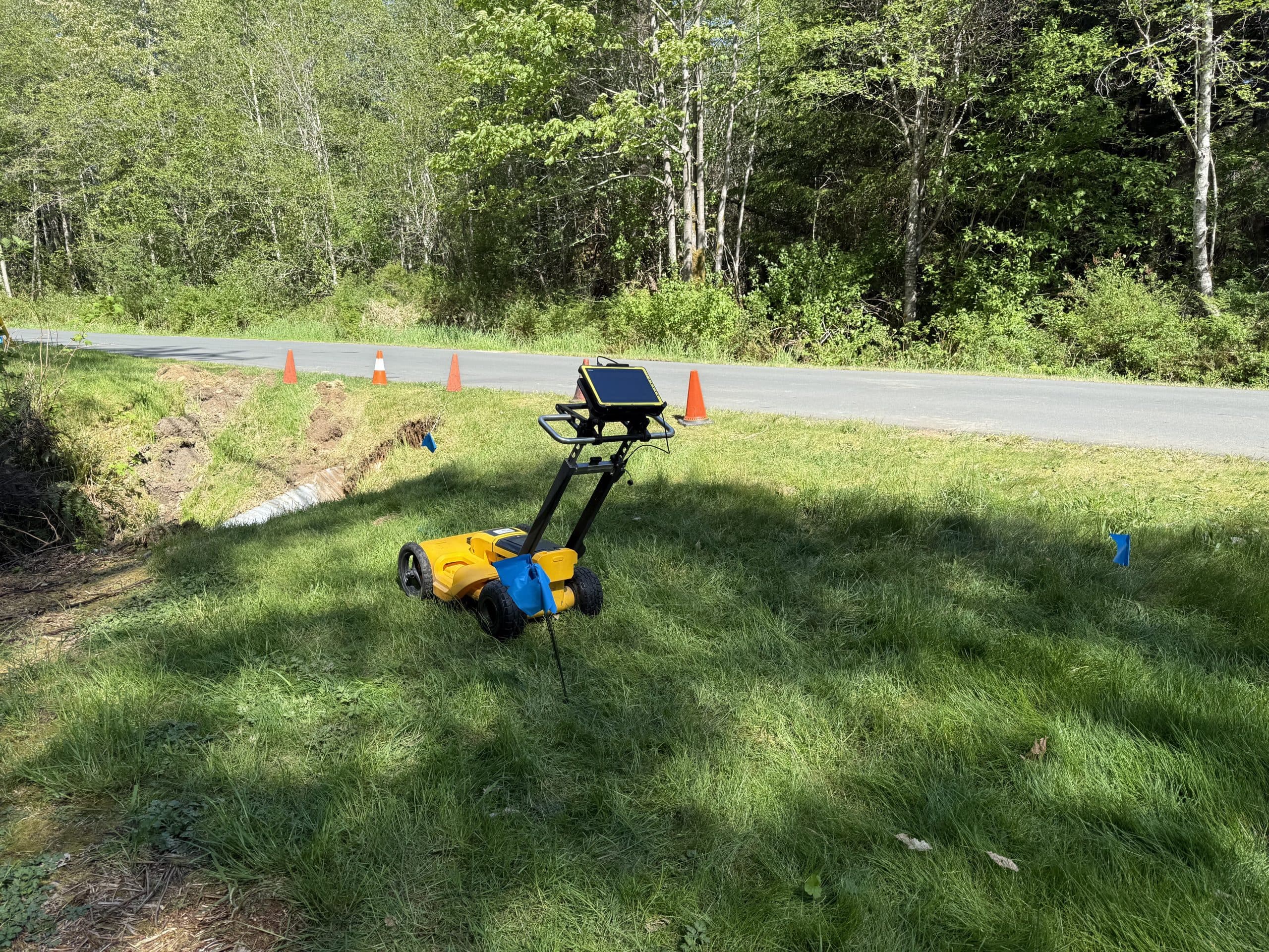 GPR unit scanning a corridor in Northern BC