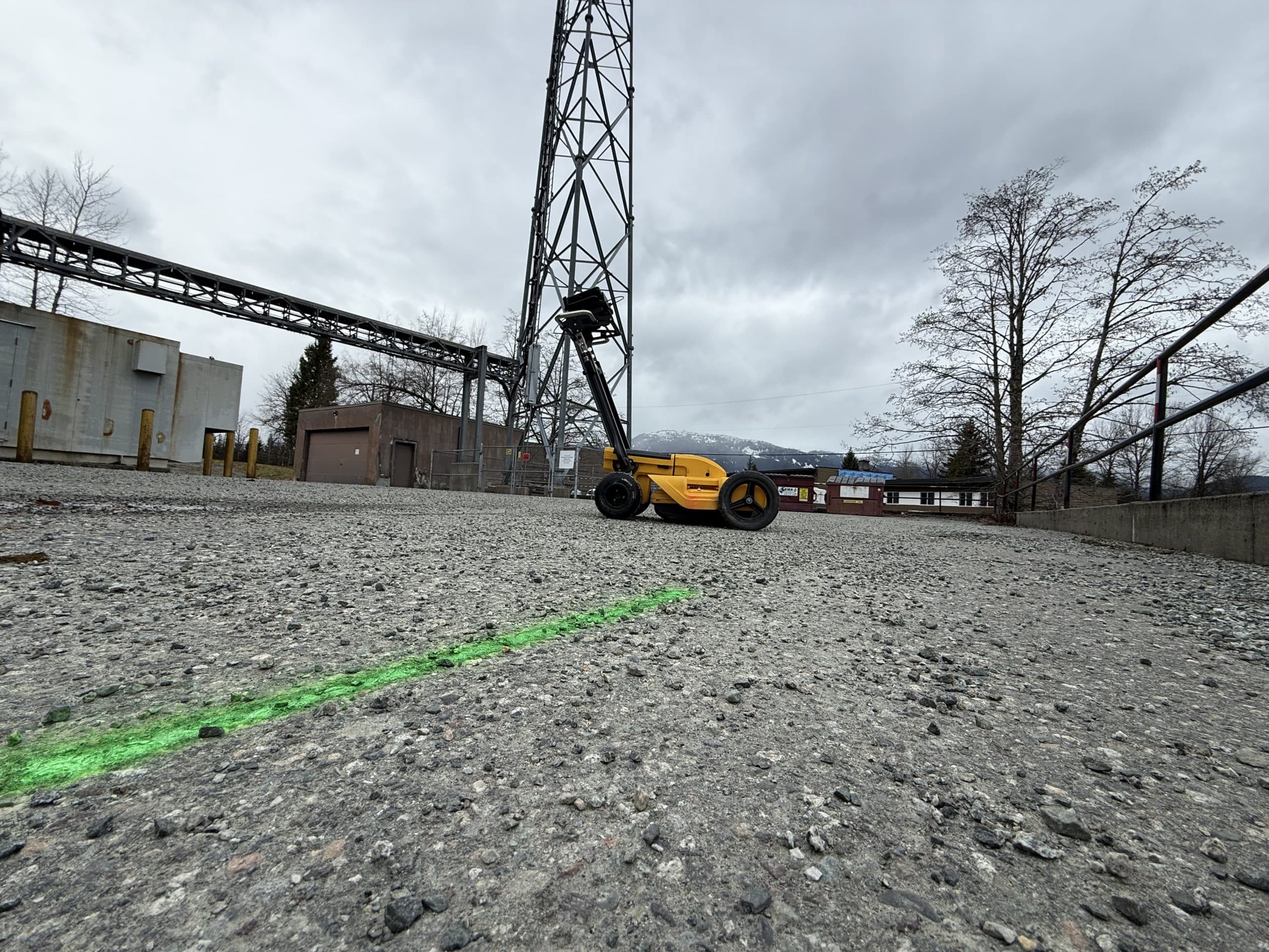 Industrial site utility investigation near Kitimat