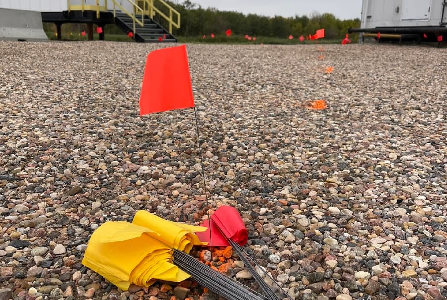 Private locates marked ahead of excavation