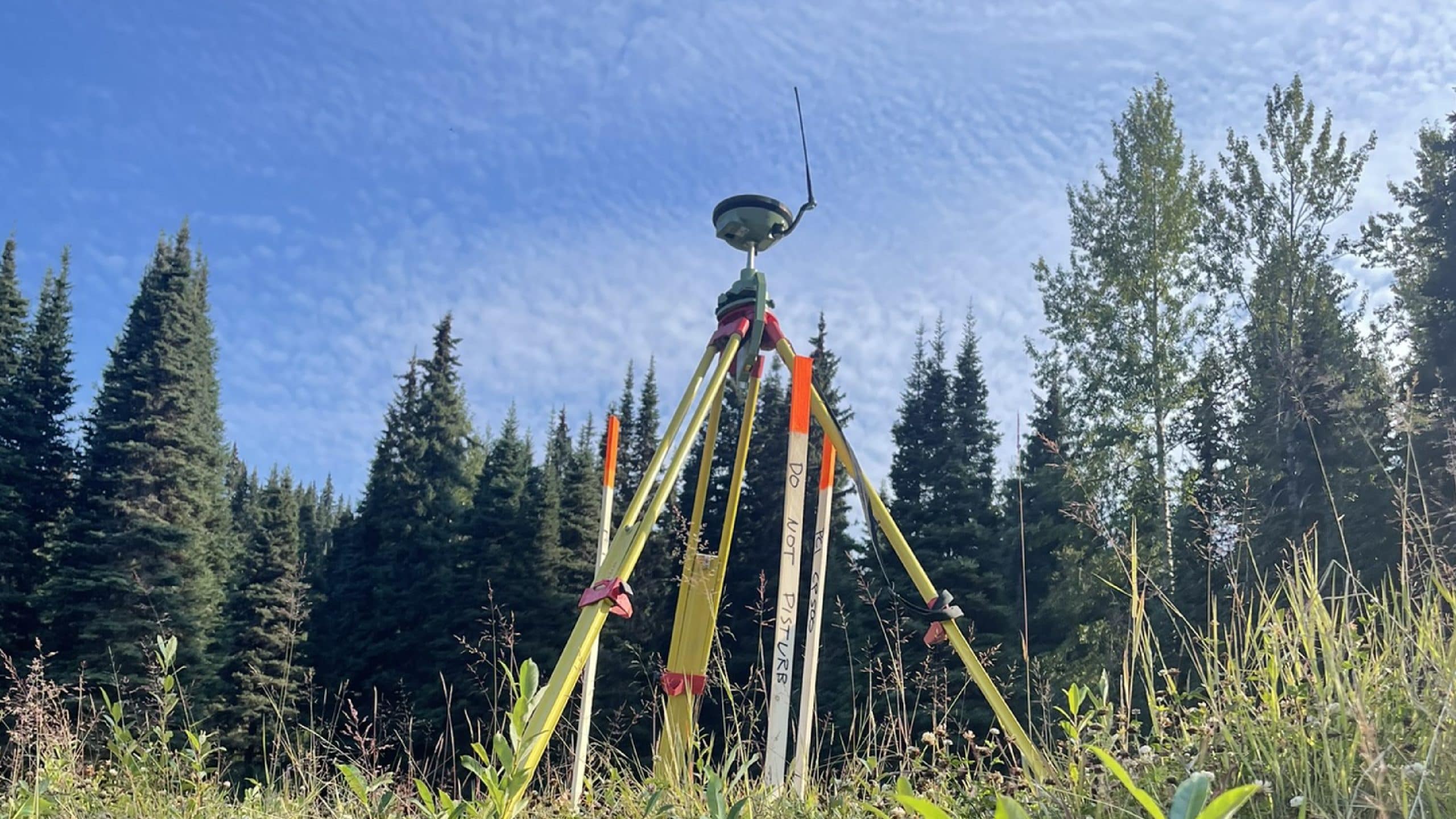 Private utility line locating in progress