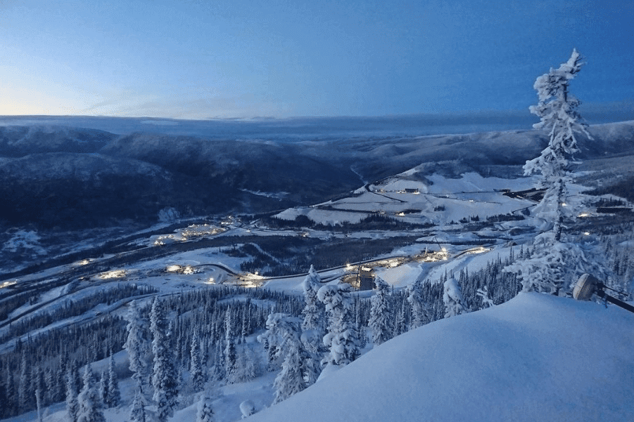 Mining survey at a gold mine in the Yukon