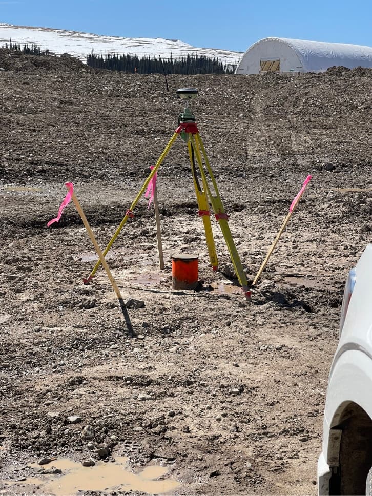 Setting survey control for an earthworks project