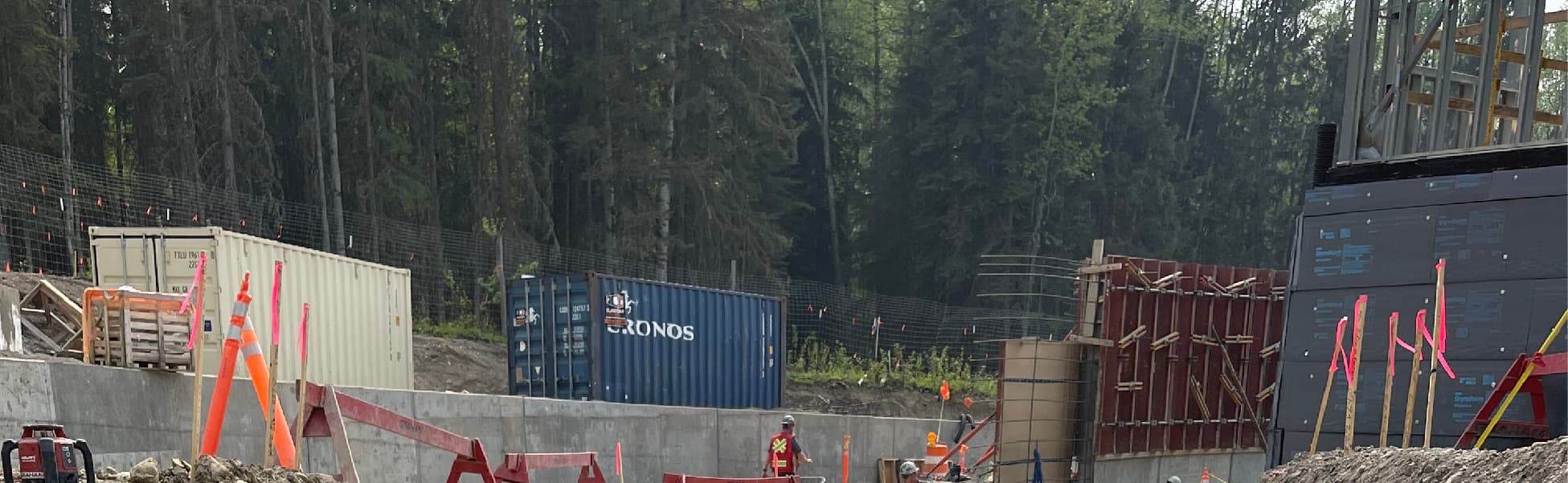 Construction survey site in Edmonton
