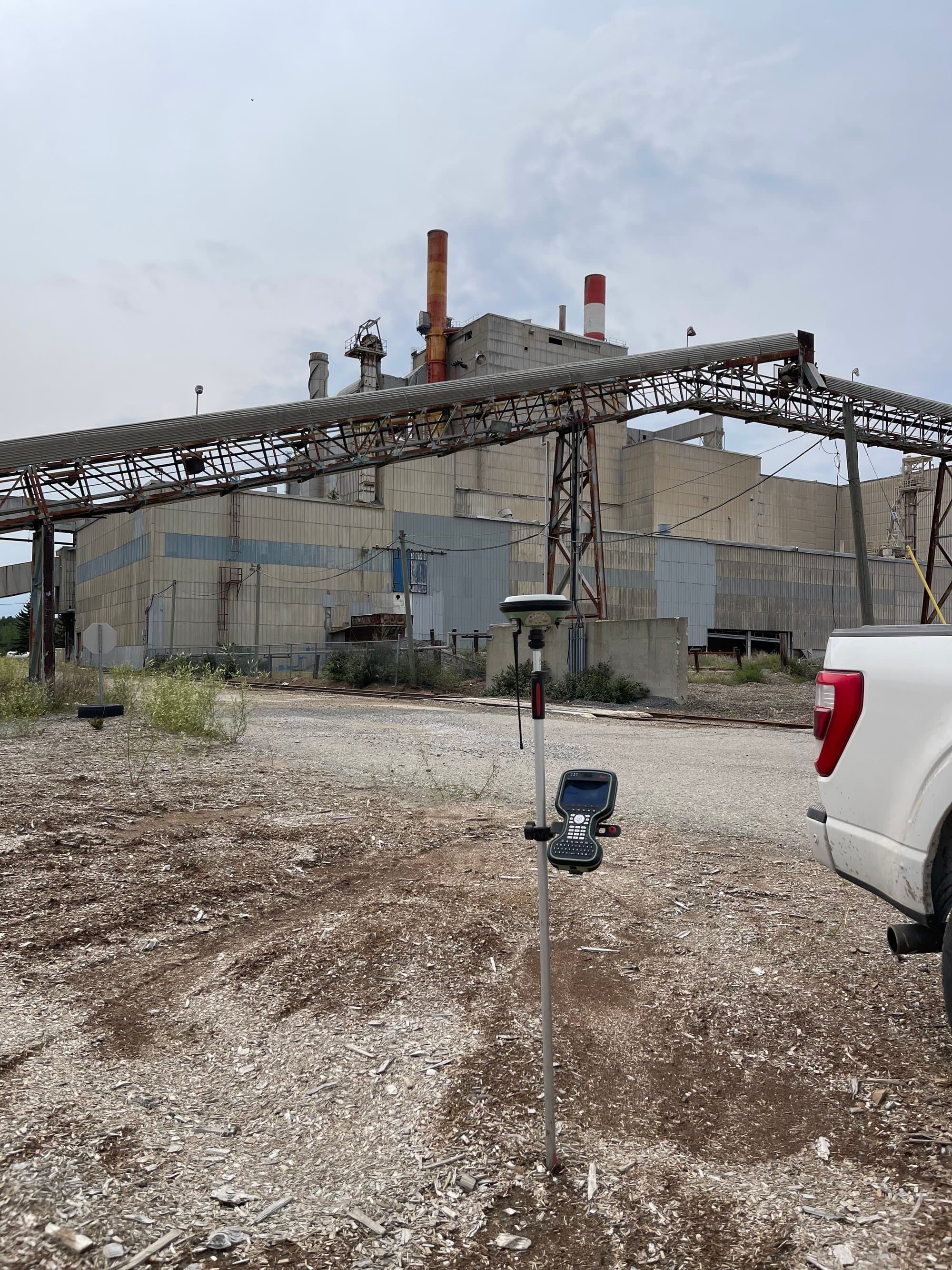 GNSS survey in an industrial mill yard