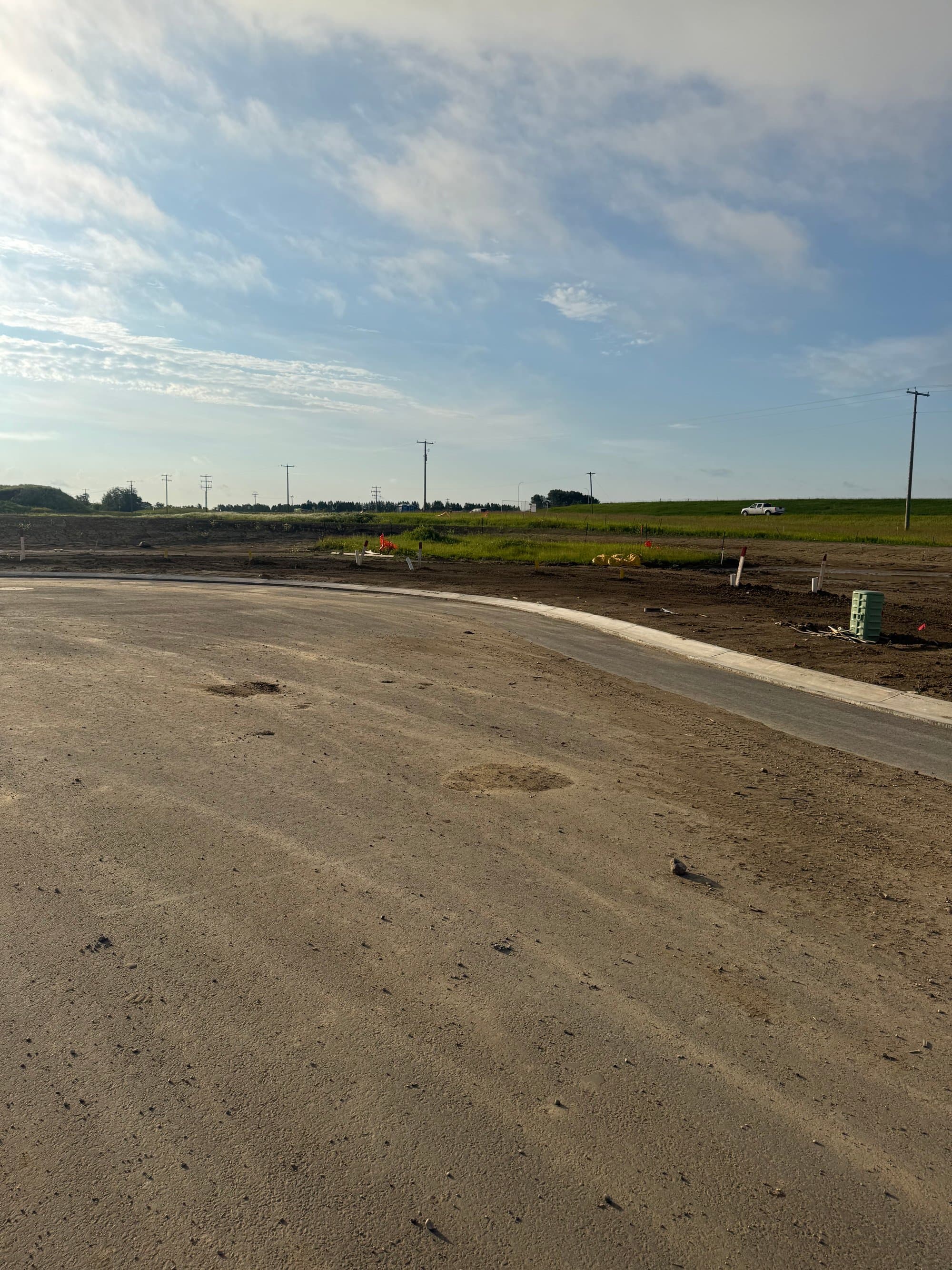 Freshly graded subdivision roads ready for layout