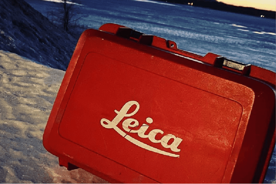 Survey equipment on a frozen lake in Northern BC