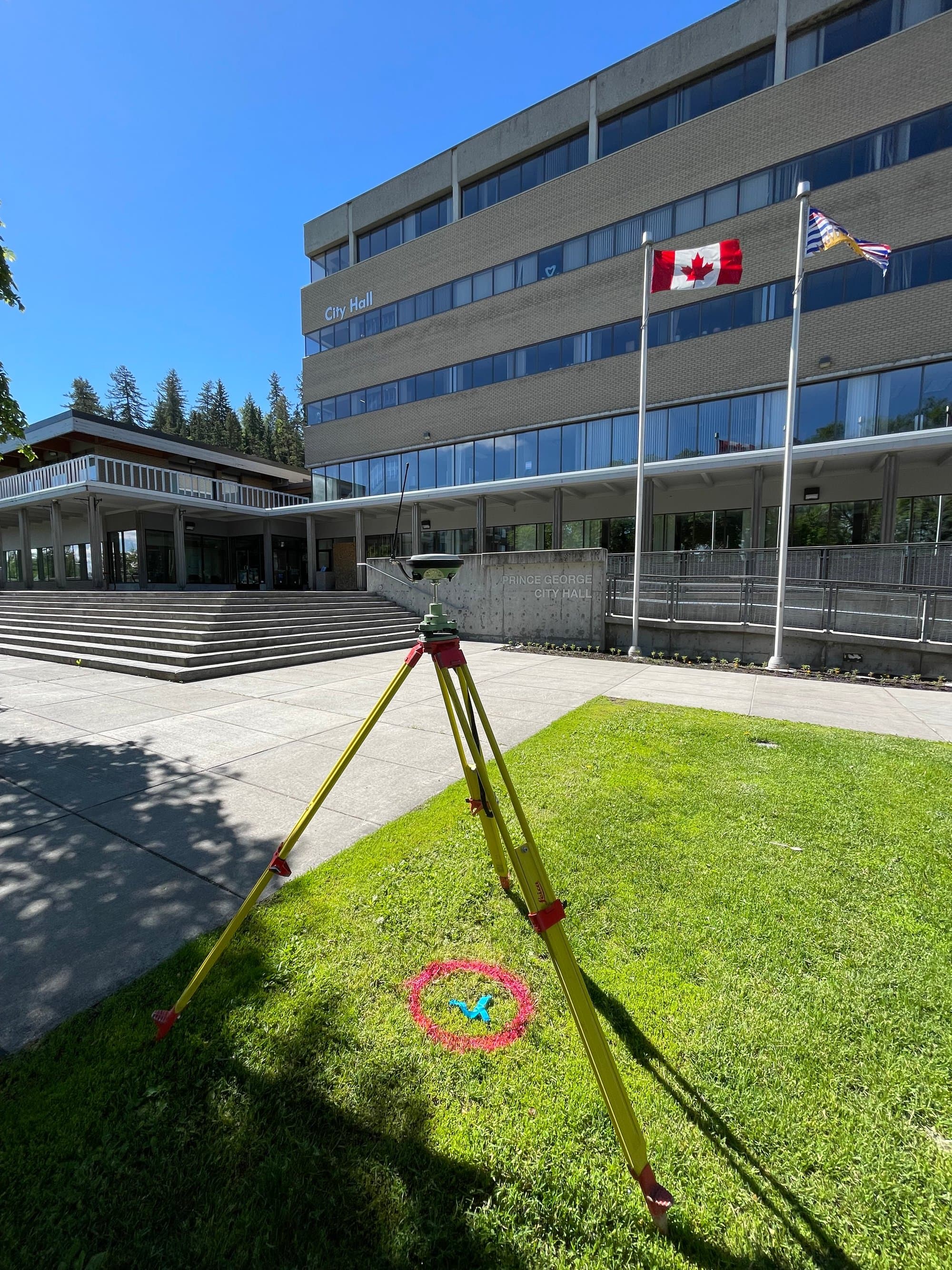 Civic building survey with a total station