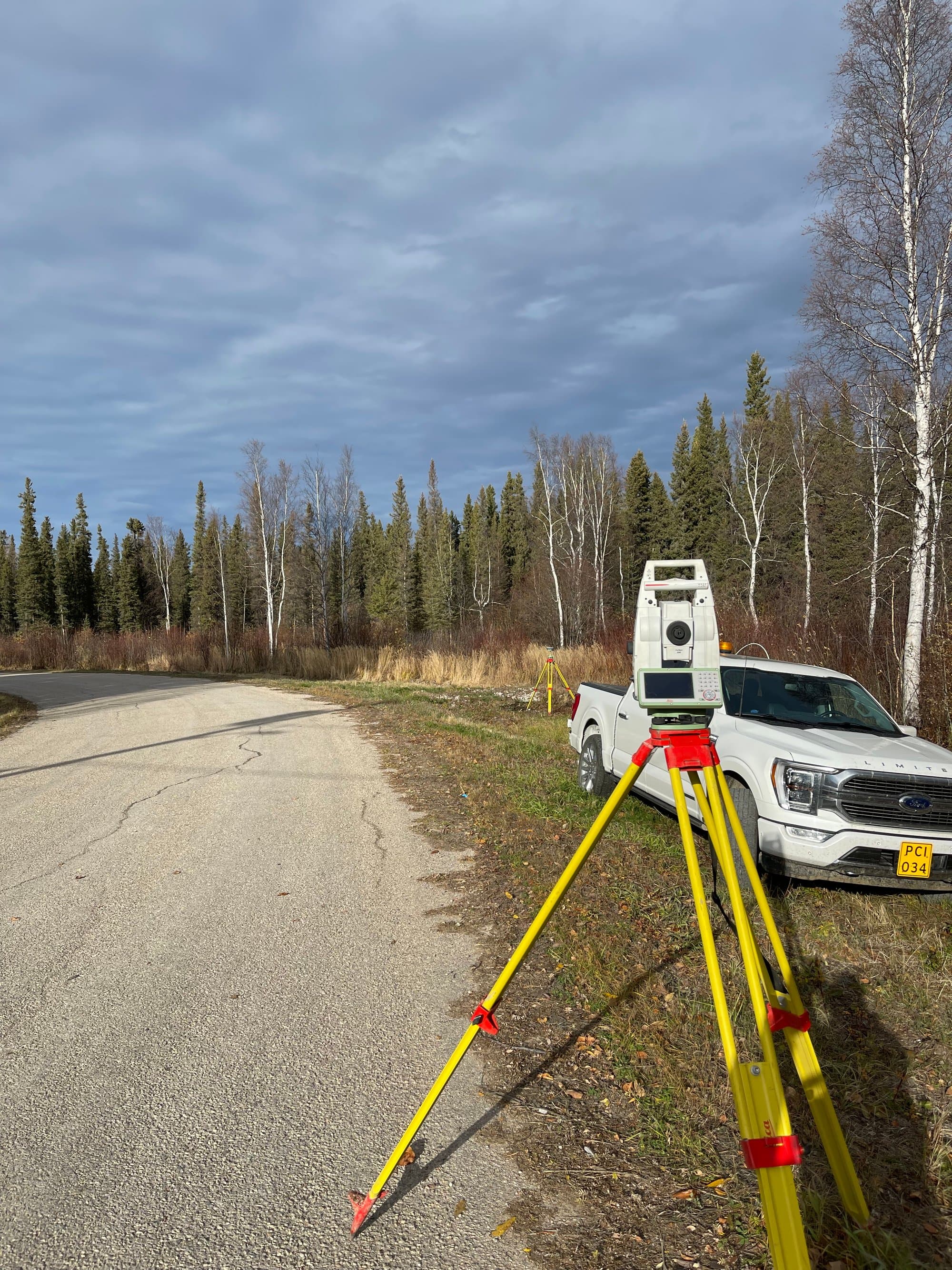 Rural road survey in fall colours