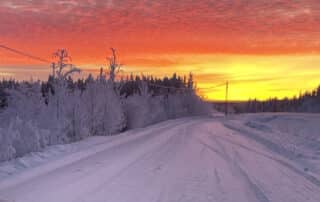 cold winter night surveying near prince george