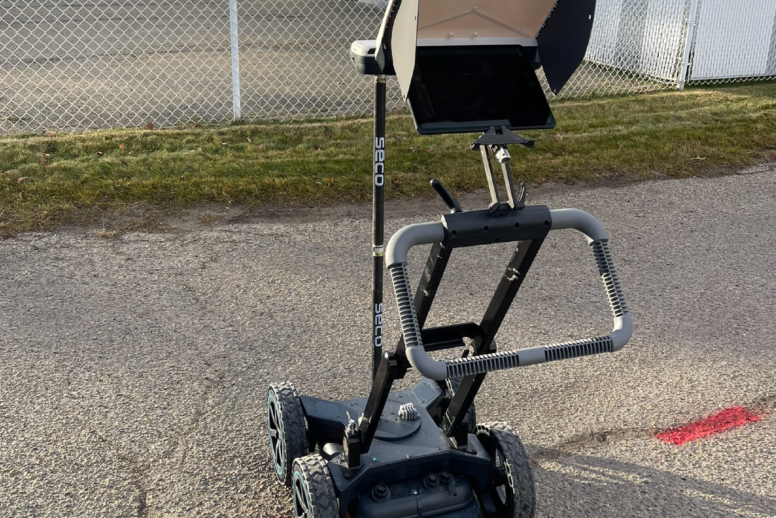 PCI performing an underground (UST) service tank locate using GPR.