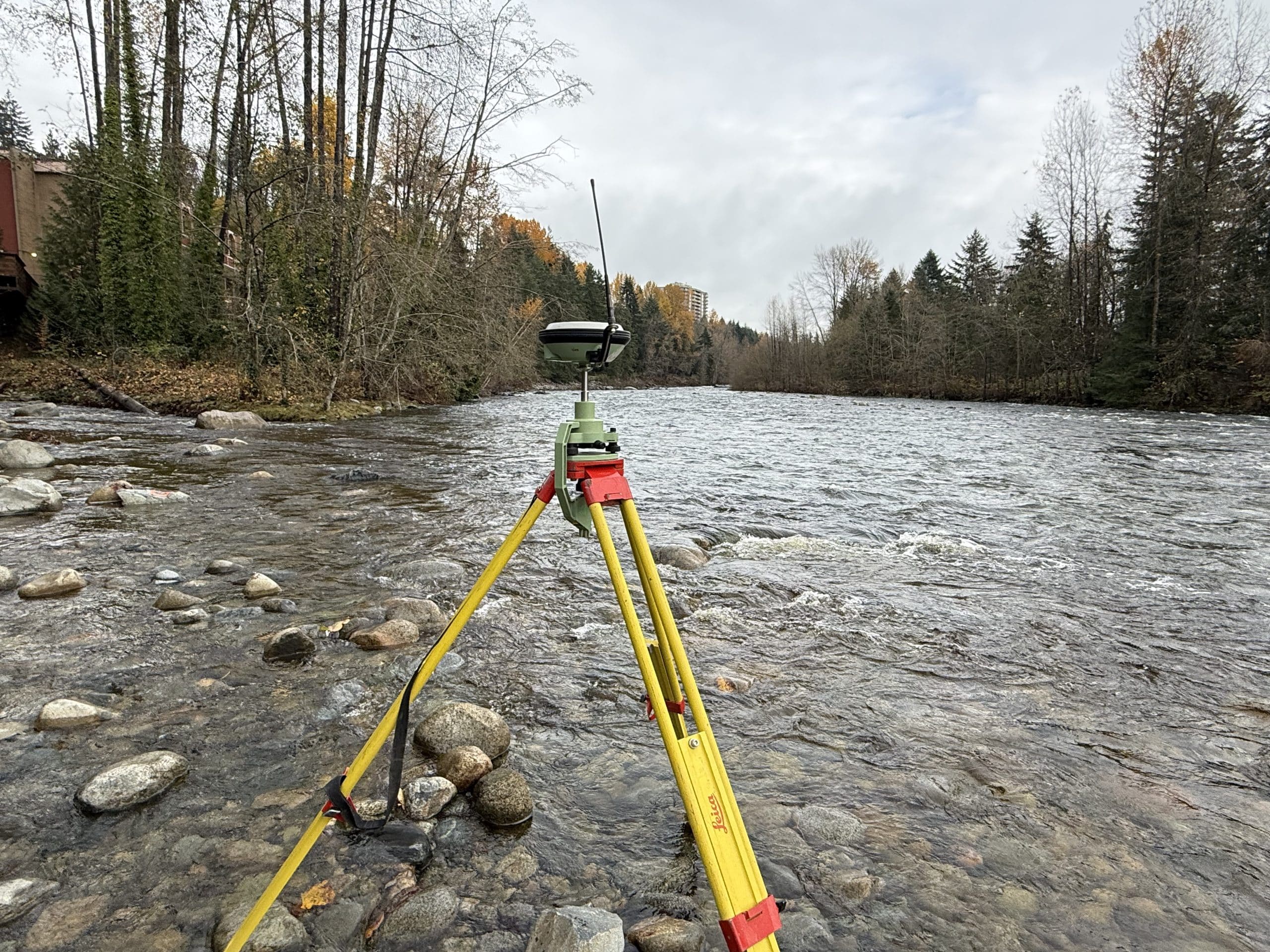 RTK GPS setup for a full scope of work survey including engineering survey, environmental survey as well as for construction survey complete with line locates and full existing conditions plan.